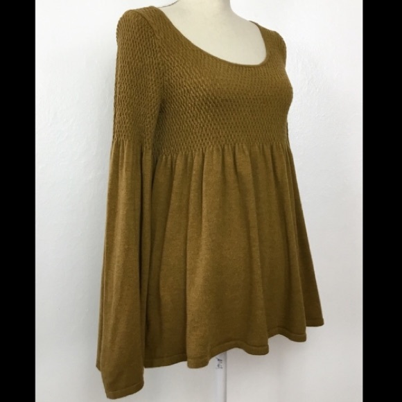 Anthro Knitted & Knotted Mustard Pullover Sweater - Picture 6 of 10